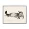 Stupell Industries Sleeping Striped Cat Minimal Relaxed Pet in Gray Frame Wall Art